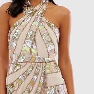 Beaded open back dress